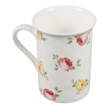 Hemobllo Kreative Kaffeetasse aus Keramik mit Floralem Design 450ml für Tee und Latte Macchiato für Zuhause und Büro