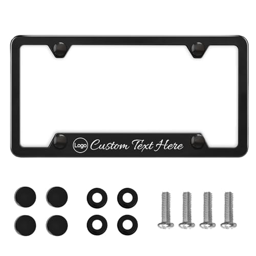 Custom License Plate Frame - Personalized Metal Holder with Text ...