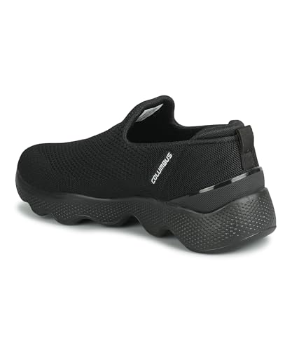 Image of Columbus MASSAGER-01 Sports Shoes - Running Shoes|Walking Shoes| Training & Gym Shoe | Outdoors Shoe for Men (Black & Silver),UK-7