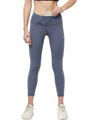 Image of TRUEREVO Sports Leggings for Women-Stretch Dryfit High Waist 7 /8th Gymwear Pants with Back Zipper Pocket-Quick Dry Activewear-Training Tights- for Yoga, Sports, Gym, Workout and Running
