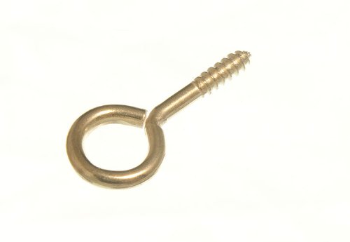 PICTURE FRAME SCREW IN EYE 19MM X 2MM EB BRASS PLATED STEEL (pack of 20)