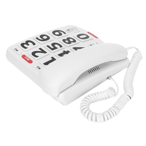 BTER Big Button Corded Phone,Amplified Corded Phone with Speed Dialing & Loud Ringer,Home Landline Phone for Seniors,Alzheimer's,Dementia,Hearing Impaired,Visually Impaired (White) by BTER - Image 6