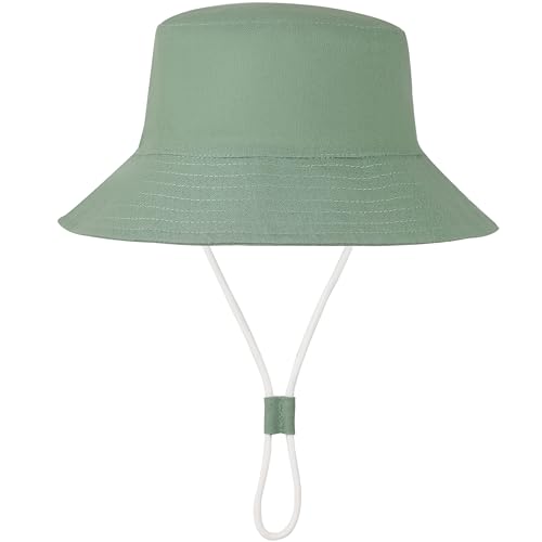 Image of Baby Sun Hat UPF 50+ Sun Protective Toddler Bucket Hat Summer Kids Beach Hats Wide Brim Outdoor Play Hat for Boys Girls