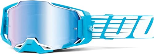 100% ARMEGA Premium Protective Sport Goggles with Ultra HD Lens & Nose Guard (Oversized Sky - Mirror Blue Lens)