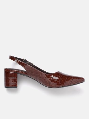 Image of Marc Loire Women's Pointed Toe Block Heel Pumps with Adjustable Slingback for Office, Party and Formal Occasions