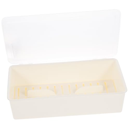 TOYMYTOY コンパクト設計 透明蓋付きカトラリーケース 米白色 製防塵水切り箸収納ボックス 台所カウンタートップ用 食器乾燥収納器具ホルダ