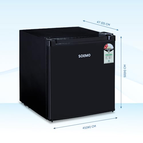 Image of Amazon Brand - Solimo Mini Fridge with Direct Cooling Technology | Ideal for Home, Office, Dorm Room | Personal Minibar | Compact Size | Black (45 Liters)