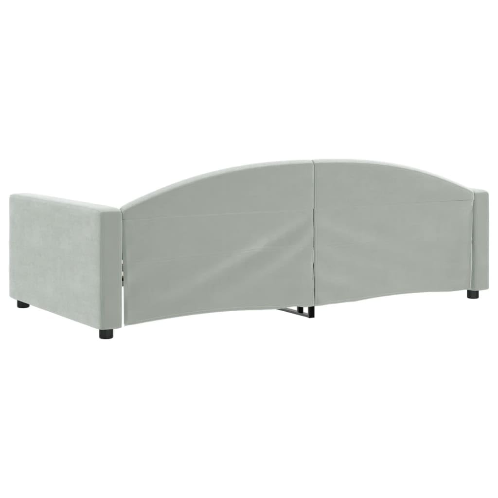 Velluto Trasformabile 2 in 1 Divano Letto Grigio Chiaro 100x200 cm