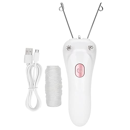 Electric Threading Epilator Hårborttagningsmedel USB-laddningskabel, Grundlig Hårborttagning, Ansiktshårborttagning Tråd Epilator Hårborttagning för Slät Hud (PINK)