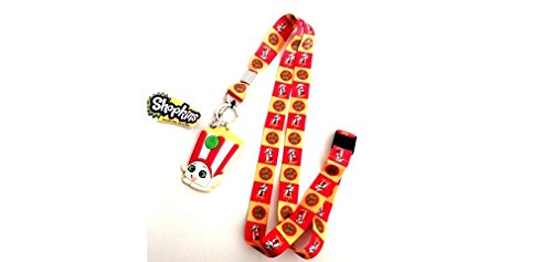SK Shopkins Poppy Corn Lanyard Keychain Holder with Charm SK Shopkins Poppy Corn Lanyard Keychain Holder with Charm