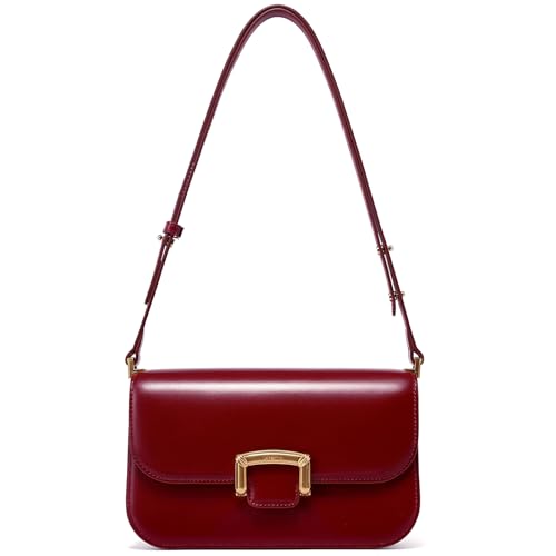 LA'FESTIN Leather Purse Small Bags For Women: Black Shoulder Handbags Crossbody Bag