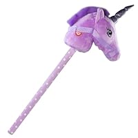 Unibos Aggloz | Hobby Horse Toy with Sounds | Tall Horse on a Stick | Quality Horse Toys | Galloping Sounds | Childrens Toy | for Kid Xmas Gifts Indoor & Outdoor | 66cm (Hobby Horse -PURPLE)