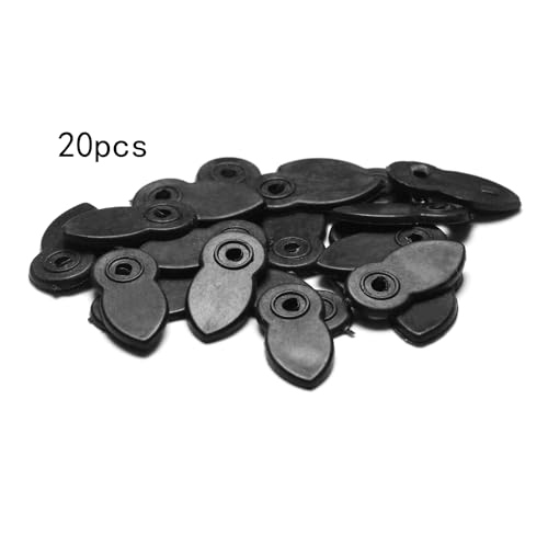 Image of Jutagoss 20Pcs Black Frame Turn Buttons, Plastic Flat Picture Frame Accessories with Screws, 21mm Length x 10mm Width x 2.5mm Bore, for Hanging Pictures, Photos, Artwork, Paintings