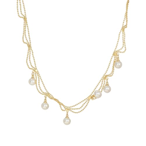 Bijoux en perles d'eau douce avec chaîne à dos de serrure : cadeau idéal femme