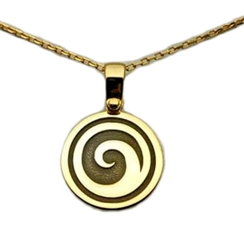 Collier vague océanique pendentif médaille argent plaqué or et chaîne câble unisexe