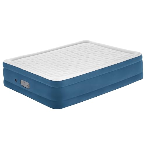 Bestway AlwayzAire Doppelluftbett mit integrierter Doppelpumpe, 203 x 152 x 46 cm, 2 Personen, bis 300 kg, flüsterleise zweite Pumpe, USB-Anschlüsse, strapazierfähiges Vinyl, Tasche, Reparaturflicken
