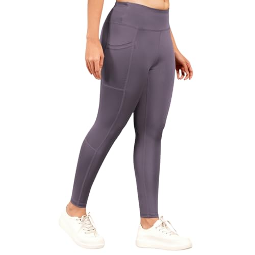 Image of NINQ high Waist Women Gym Compression Pants for Workout with Pocket, Yoga & Exercise, Active Wear Legging Sports Tights Trousers with Comfortable Fit for Running, Jogging & Training
