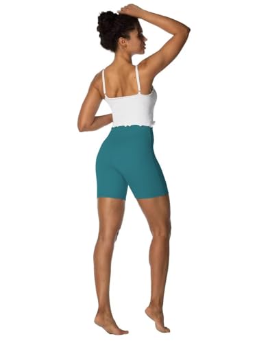 Image of Sunzel Crossover Biker Shorts for Women, No Front Seam V High Waist Yoga Workout Gym Shorts with Tummy Control