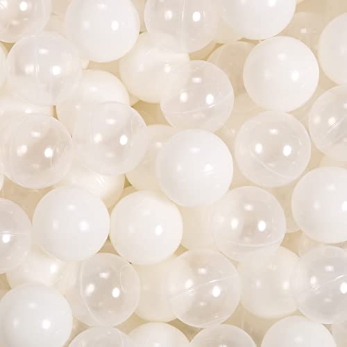 STARBOLO 100 Ball Pit Balls Phthalate Free BPA Free Crush Proof Plastic - Beige Colors in Reusable Play Toys for Kids with Storage Bag