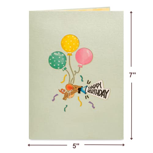 Paper Love 3D Pop Up Birthday Card, Birthday Cat, For Adults and Kids - 5" x 7" Cover - Includes Envelope and Note Tag