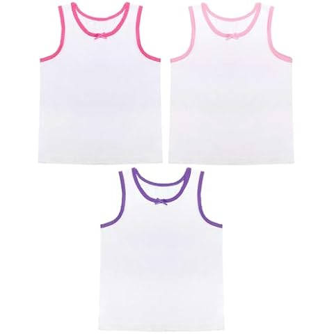 Girls White Cotton Vests 3 Pack Cover