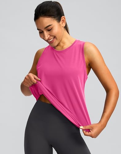 Image of Women's Workout Tops Racerback Athletic Tank Tops Sleeveless Loose Fit Yoga Running Gym Shirts for Women