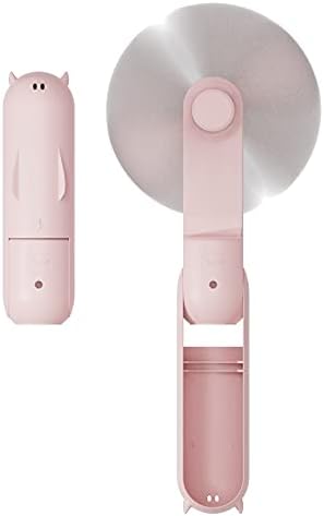 Hand Held Fan,Desk Fan,Portable USB Rechargeable Folding Mini Fan,Pocket Fan Battery Driven Fan With Mobile Power Supply for Home Travel Outdoor,Pink