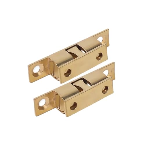 Loquet de porte à double rouleau avec fermeture silencieuse en laiton doré