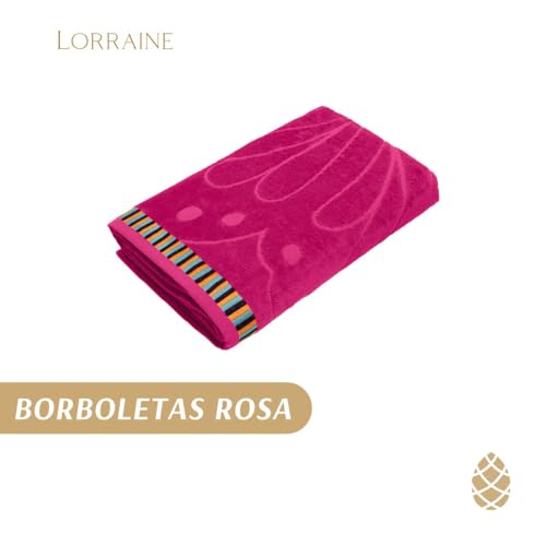 Buettner, Toalha de Praia Gigante Buettner Jacquard 81x150cm 100% Alg Cor:Borboletas Rosa