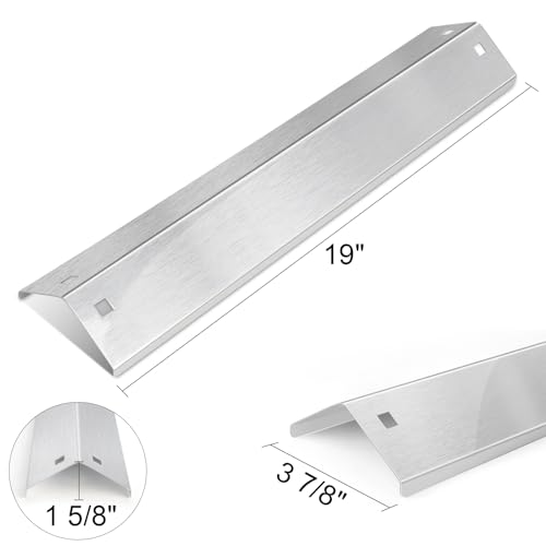 Image of CANDANA Heavy-Duty Stainless Steel Heat Plates Replacement for Char Griller 5050 5650 3001 3008 5072, 18 15 /16 x 3 7 /8 Inch Grill Heat Shields Flame Tamers