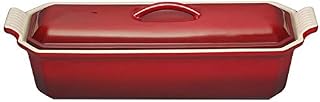 Le Creuset Stoneware Rectangular Terrine with Press, 28 cm, Cerise, 91008428064000