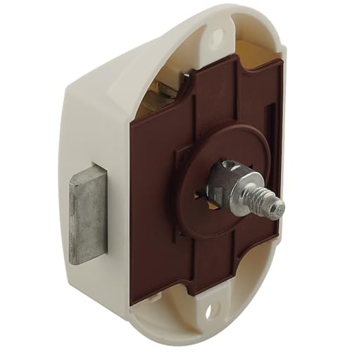 cyclingcolors Serrure espagnolette à poussoir grand modèle axe 25mm en plastique idéal bateaux caravanes vans Verrou Fermeture Sécurité Bouton Push-lock,...