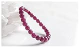 XYNSNDB Pulseras para Mujer Rosa roja Piedra Preciosa de rubí Natural Cuentas de Cristal elásticas Redondas 7 mm 8 mm 9 mm Piedra de rubí RARA 9 mm