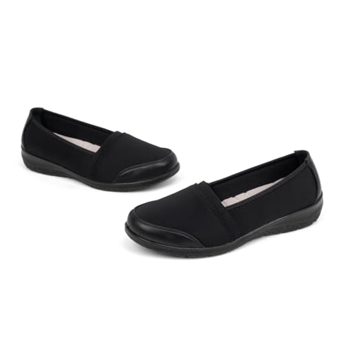 Image of Women's Orthopedic Loafers Stretchy Slip-on Comfort Walking Work Flat Shoes for Bunions