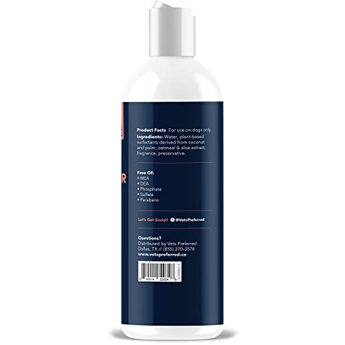 Vets Preferred Dog Shampoo And Conditioner - Dog Wash Pet Shampoo - Moisturize, Deodorize, And Detangle - Hypoallergenic Dog And Puppy Shampoo With Coconut, Palm, Oatmeal, & Aloe – 16 Fl Oz #TOP3