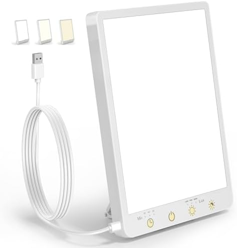 10000 Lux Light Therapy Lamp - Full Spectrum Therapy Light, 3 Col...