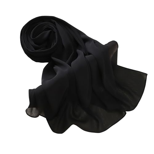 Premium Long Crinkle Chiffon Hijab Scarf for Women, Very Soft Muslim Head Scarfs