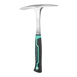 HARFINGTON Welding Chipping Hammer 28oz Slag Removal Tool Carbon Welder Hammer with Forged Steel Construction & Shock Reduction Handle for Rock Pick Forged Brick, White/Green
