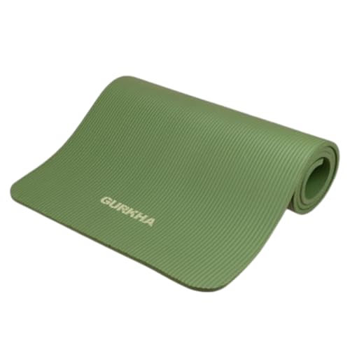 Image of 13mm GURKHA NBR Ultra-Cushioned Yoga Mat with Carry Strap for Men & Women | Category-Leading Comfort, Non-Slip Mat for Yoga, Pilates, HIIT & Floor Workouts | Joint-First Comfort Fitness Mat - Deep Forest | 6ft X 2ft