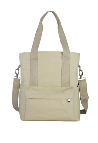 Lenna's Canvas Tote Bag Bolsa Transversal e de Ombro Tamanho Grande A025 Bege