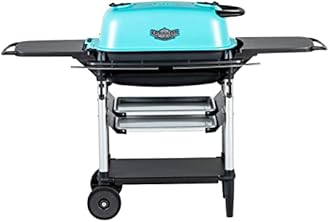 PK Grills Portable Charcoal BBQ Grill and Smoker, Cast Aluminum Outdoor Kitchen Barbecue Grill for Camping, Backyard Grilling, Park, Tailgating, Teal, ​​New Original PK Aaron Franklin Addition