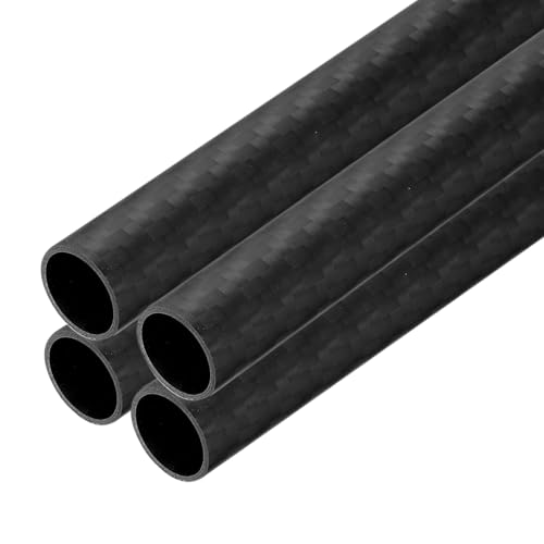 QUARKZMAN 4 Stück Carbon Fiber Tube 12 x 14 x 500mm Matte Surface Rod 3K Roll Wrapped Pure Carbon Round Tubing für RC Airplane Multicopter