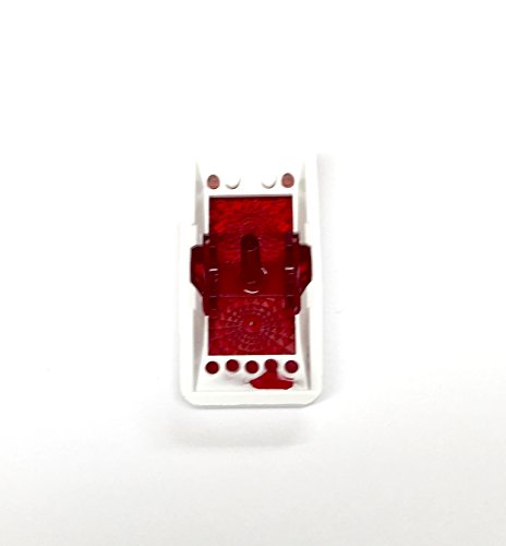 Euro Rocker Switch Cover with Text, White with Red Lens. Contura III, Fits Carling, Cole Hersee, Blue seas (ELECTR)