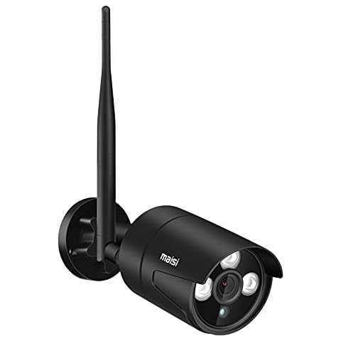 maisi WiFi Surveillance IP Camera, 2MP CCTV Security Cam with Power Adapter, Indoor/Outdoor Weatherproof, Night Vision, Add-on Camera for maisi Wireless NVR, Black Cover