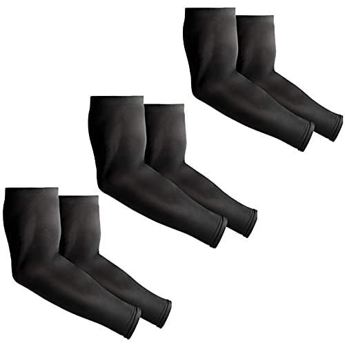 Image of INNERSTYLE Cotton UV Protection Arm Sleeves /Hand Socks - Fingerless, Sun Protection Gloves for Men and Women (Black) Pack of 3