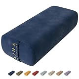 Ajna Yoga Bolster Pillow for Meditation and Support - Rectangular Yoga Cushion - Yoga Accessories from Machine Washable with Carry Handle (Sapphire)