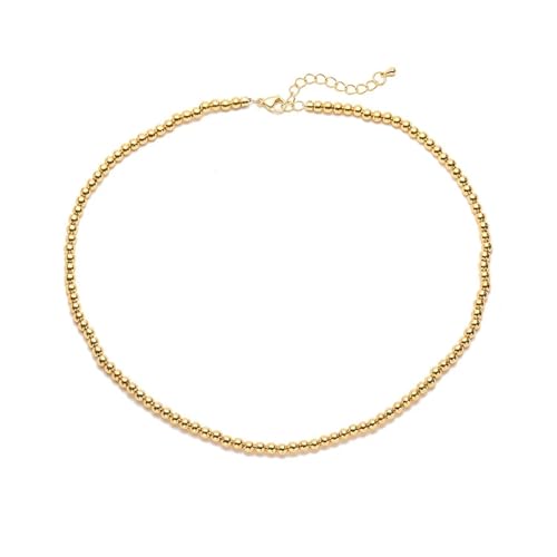 Bijoux à la mode : collier grande chaîne de perles dorées et bracelet pour femmes