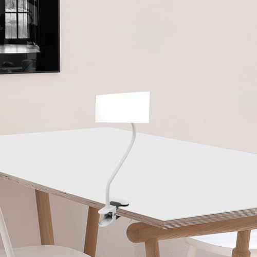 Espejo cosmético de escritorio blanco portátil con clip miniatura 5