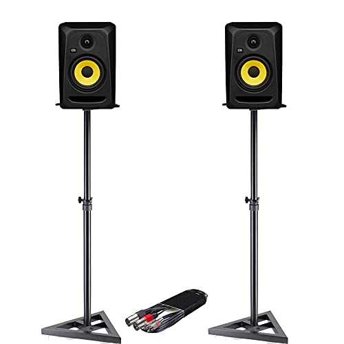 KRK Rokit Classic 5 / RP5 G3 Active Studio Monitor (coppia) + supporti da pavimento per monitor + cavi audio Bundle