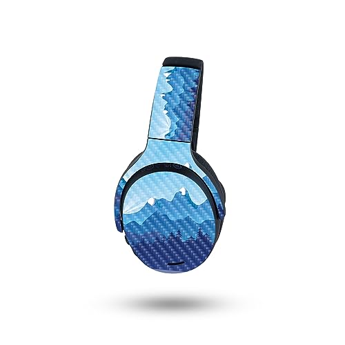 Image of MightySkins Carbon Fiber Skin Compatible with Skullcandy Crusher ANC 2 - Blue Mountains | Protective, Durable Textured Carbon Fiber Finish | Easy to Apply